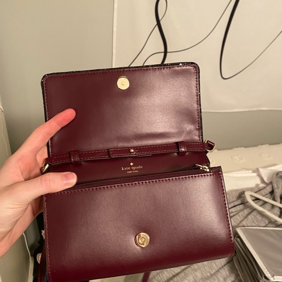 Kate Spade Connie Crossbody Bag Plum Glitter - Picture 3 of 15
